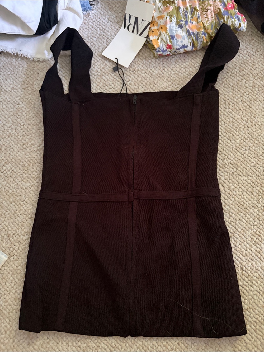Zara black Structured Ribbed Tank - Picture 2 of 2